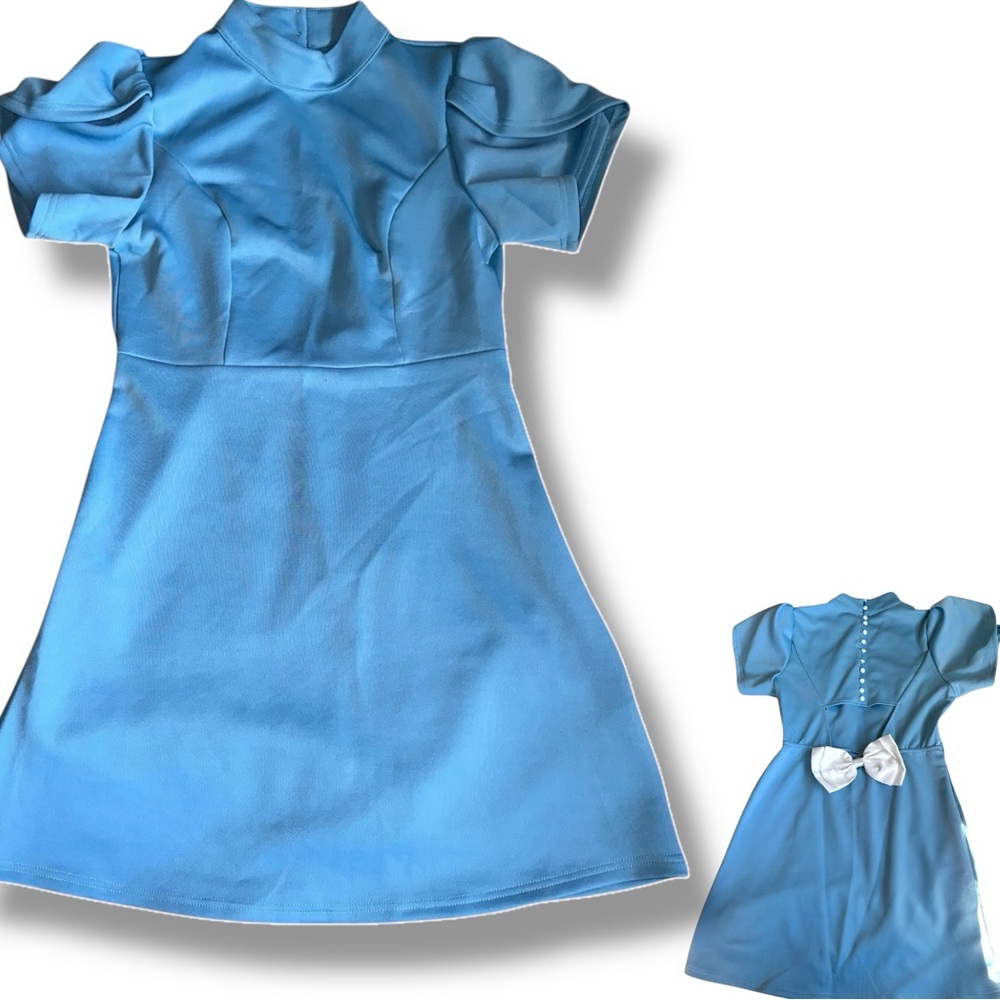 Lovely Powder Blue Princess Vibes Mini Dress Women’s Size Large Short Sleeves